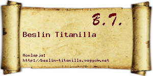 Beslin Titanilla névjegykártya
